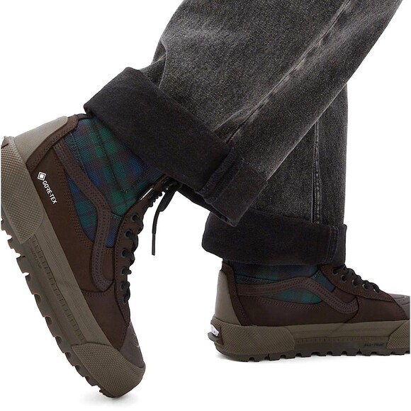 New w/Box Vans Sk8-Hi Gore-Tex MTE-3 Waterproof Plaid Green Women 8 (Men 6.5)